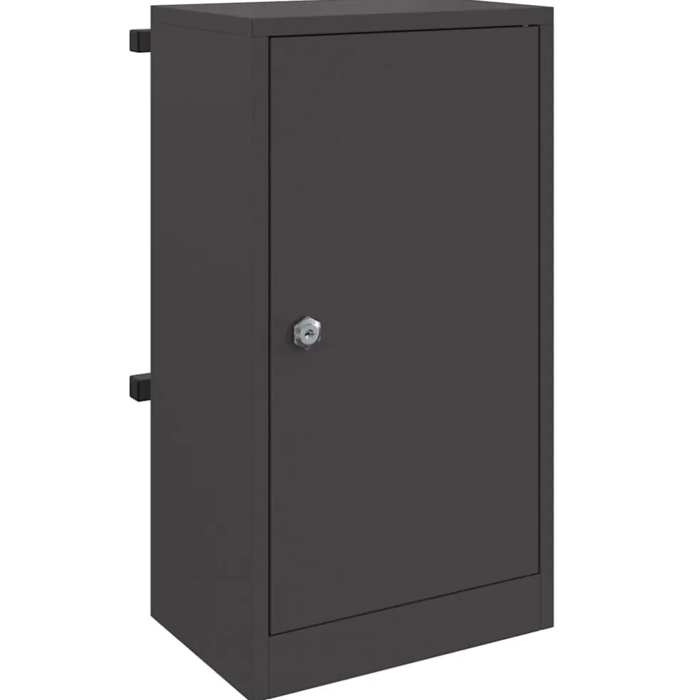 vidaXL Brievenbus met opslag met de deur Zwart 30 x 20 x 55 cm Staal
