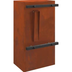 vidaXL Brievenbus met opslag Roestig 30 x 20 x 55 cm weervast staal