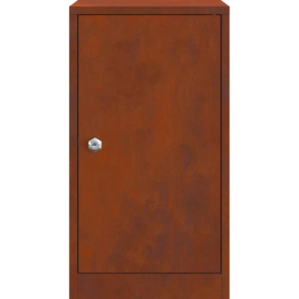 vidaXL Brievenbus met opslag Roestig 30 x 20 x 55 cm weervast staal