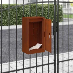 vidaXL Brievenbus met opslag Roestig 30 x 20 x 55 cm weervast staal