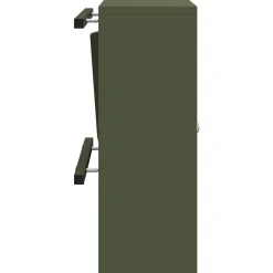 vidaXL Brievenbus met opslag met slot Olijfgroen 30 x 20 x 55 cm Staal