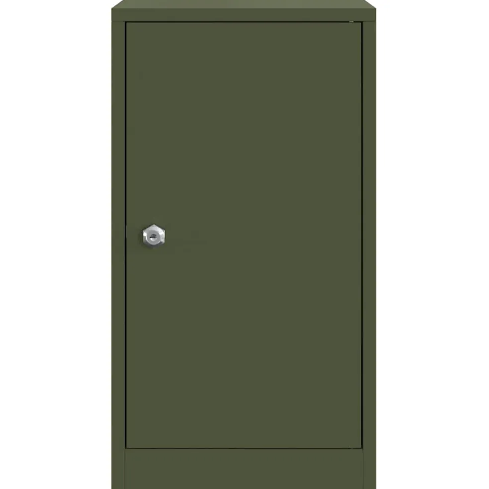 vidaXL Brievenbus met opslag met slot Olijfgroen 30 x 20 x 55 cm Staal