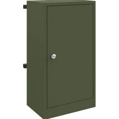 vidaXL Brievenbus met opslag met slot Olijfgroen 30 x 20 x 55 cm Staal
