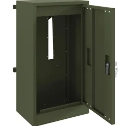 vidaXL Brievenbus met opslag met slot Olijfgroen 30 x 20 x 55 cm Staal