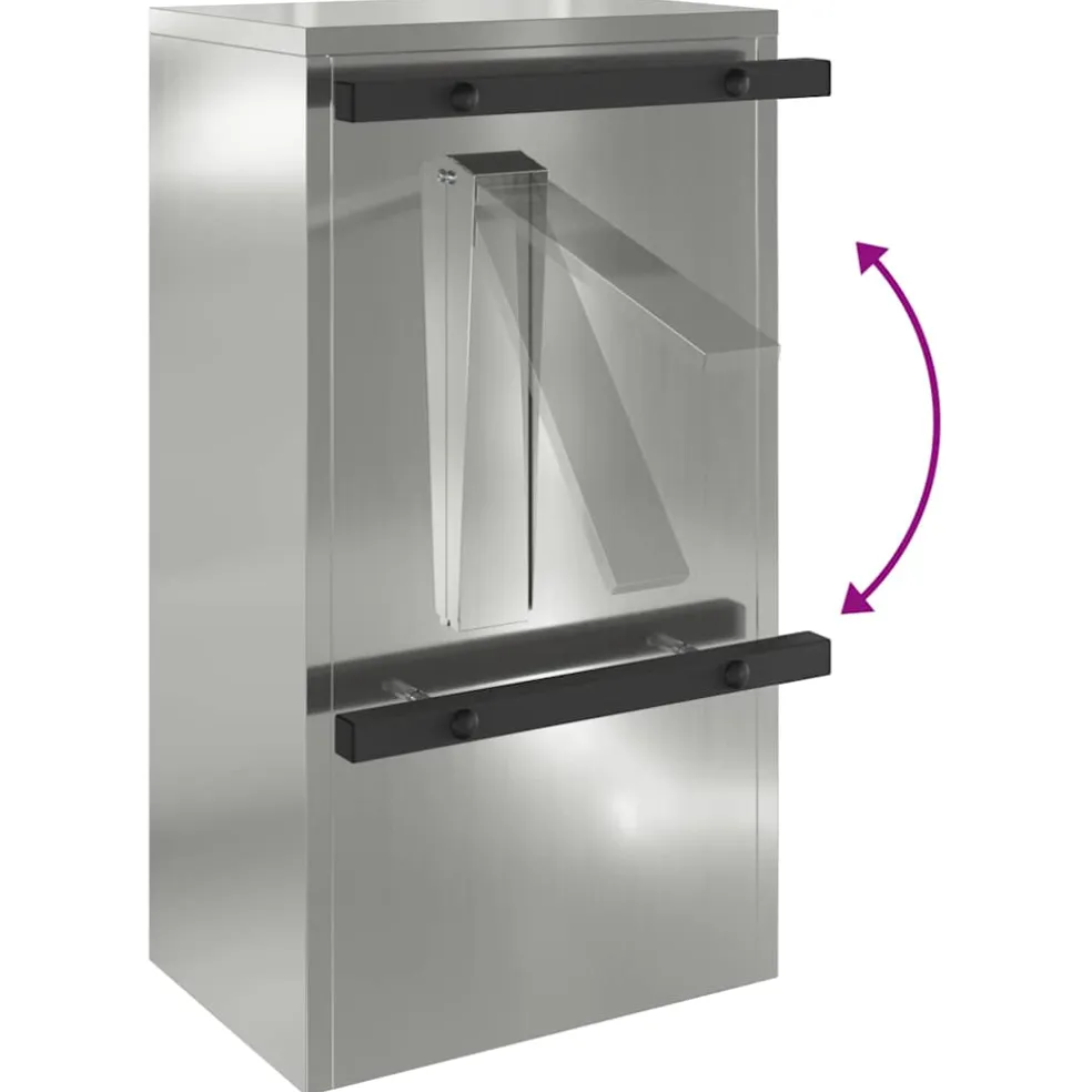 vidaXL Brievenbus met slot Zwart 30 x 20 x 55 cm Gegalvaniseerd staal