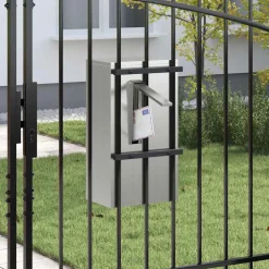 vidaXL Brievenbus met slot Zwart 30 x 20 x 55 cm Gegalvaniseerd staal