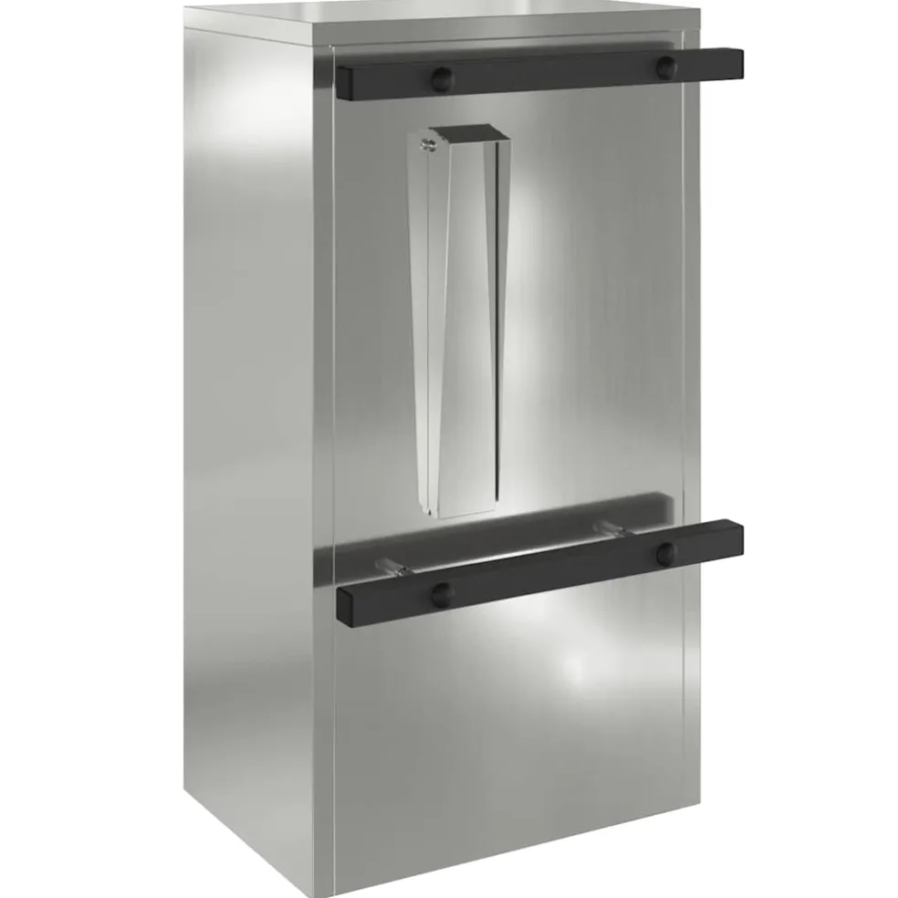 vidaXL Brievenbus met slot Zwart 30 x 20 x 55 cm Gegalvaniseerd staal