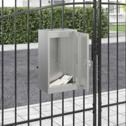 vidaXL Brievenbus met slot Zwart 30 x 20 x 55 cm Gegalvaniseerd staal
