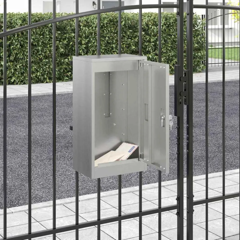 vidaXL Brievenbus met slot Zwart 30 x 20 x 55 cm Gegalvaniseerd staal