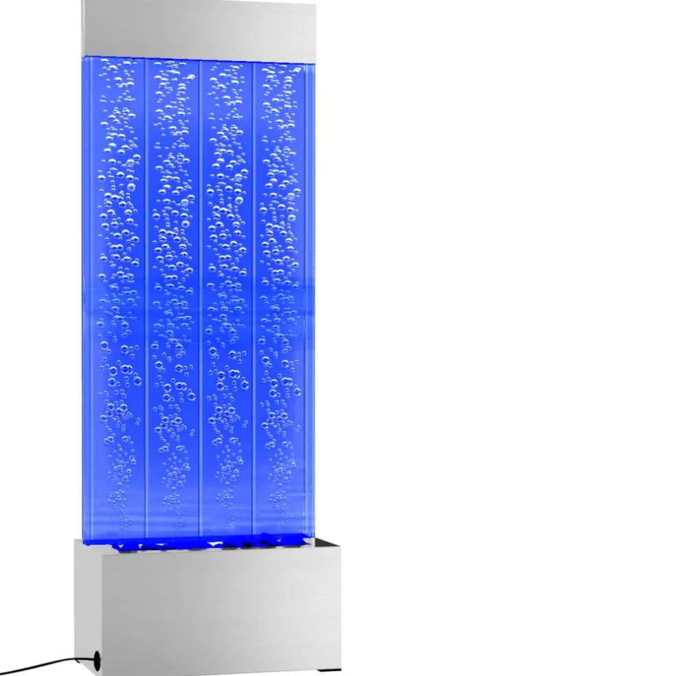 vidaXL Bubbelzuil met RGB LED's 110 cm roestvrij staal en acryl