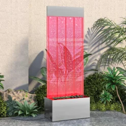 vidaXL Bubbelzuil met RGB LED's 110 cm roestvrij staal en acryl