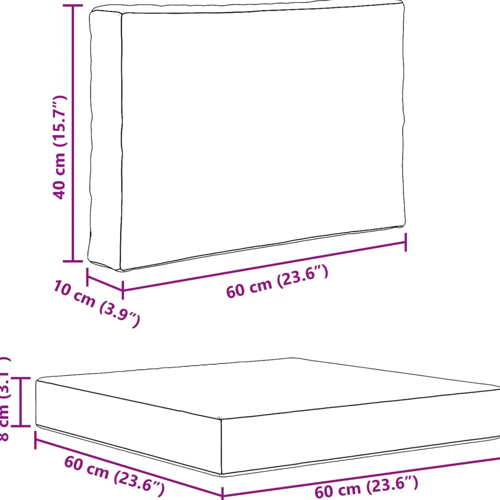 vidaXL Buiten bankkussen Polyester Zwart 60 x 60 cm