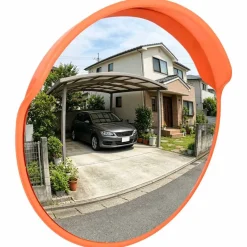 vidaXL Buiten Convex Verkeersspiegel Oranje Ø30 cm Polycarbonaat