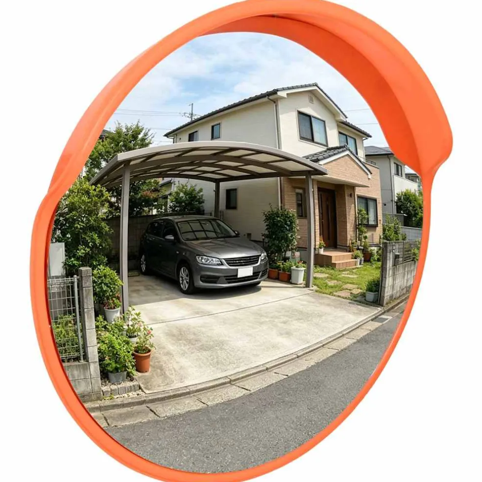 vidaXL Buiten Convex Verkeersspiegel Oranje Ø30 cm Polycarbonaat