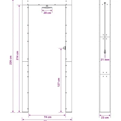 vidaXL Buitendouche 226 cm Geïmpregneerd dennenhout en roestvrij staal