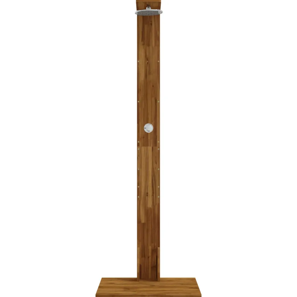 vidaXL Buitendouche 219 cm Massief acaciahout en roestvrij staal