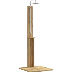 vidaXL Buitendouche 217 cm Massief Acacia Hout en Roestvrijstaal Wit