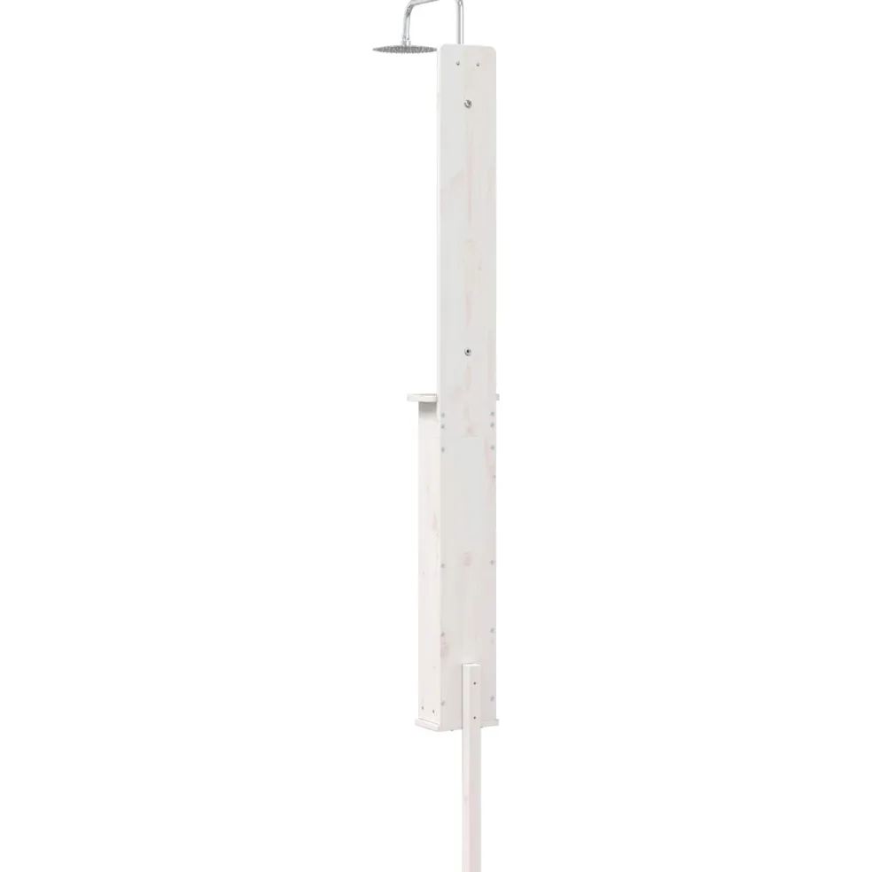 vidaXL Buitendouche 246 cm Massief grenenhout en roestvrij staal Wit