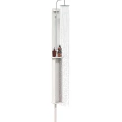 vidaXL Buitendouche 246 cm Massief grenenhout en roestvrij staal Wit
