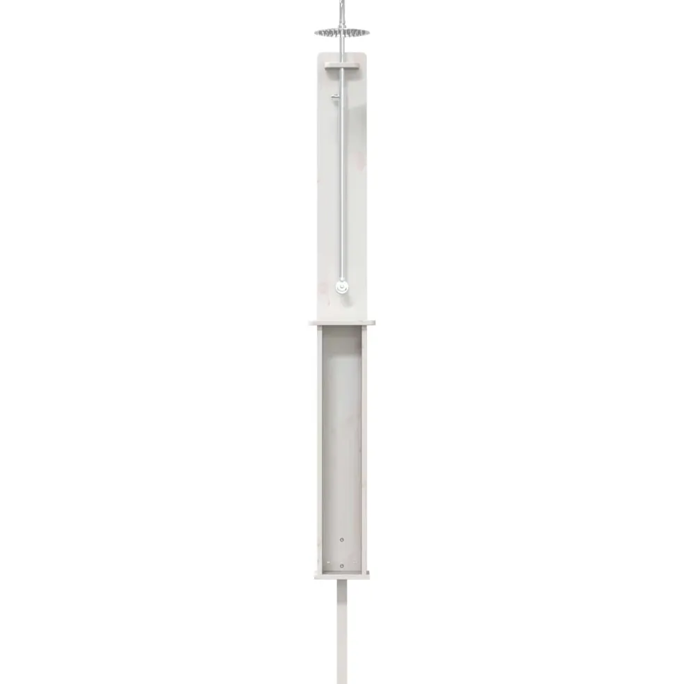 vidaXL Buitendouche 246 cm Massief grenenhout en roestvrij staal Wit