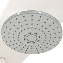 vidaXL Buitendouche 214,5 cm Massief grenenhout en roestvrij staal Wit