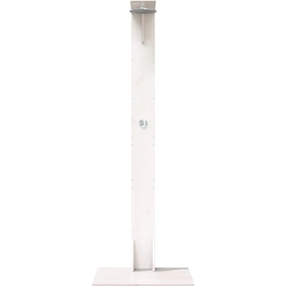 vidaXL Buitendouche 214,5 cm Massief grenenhout en roestvrij staal Wit