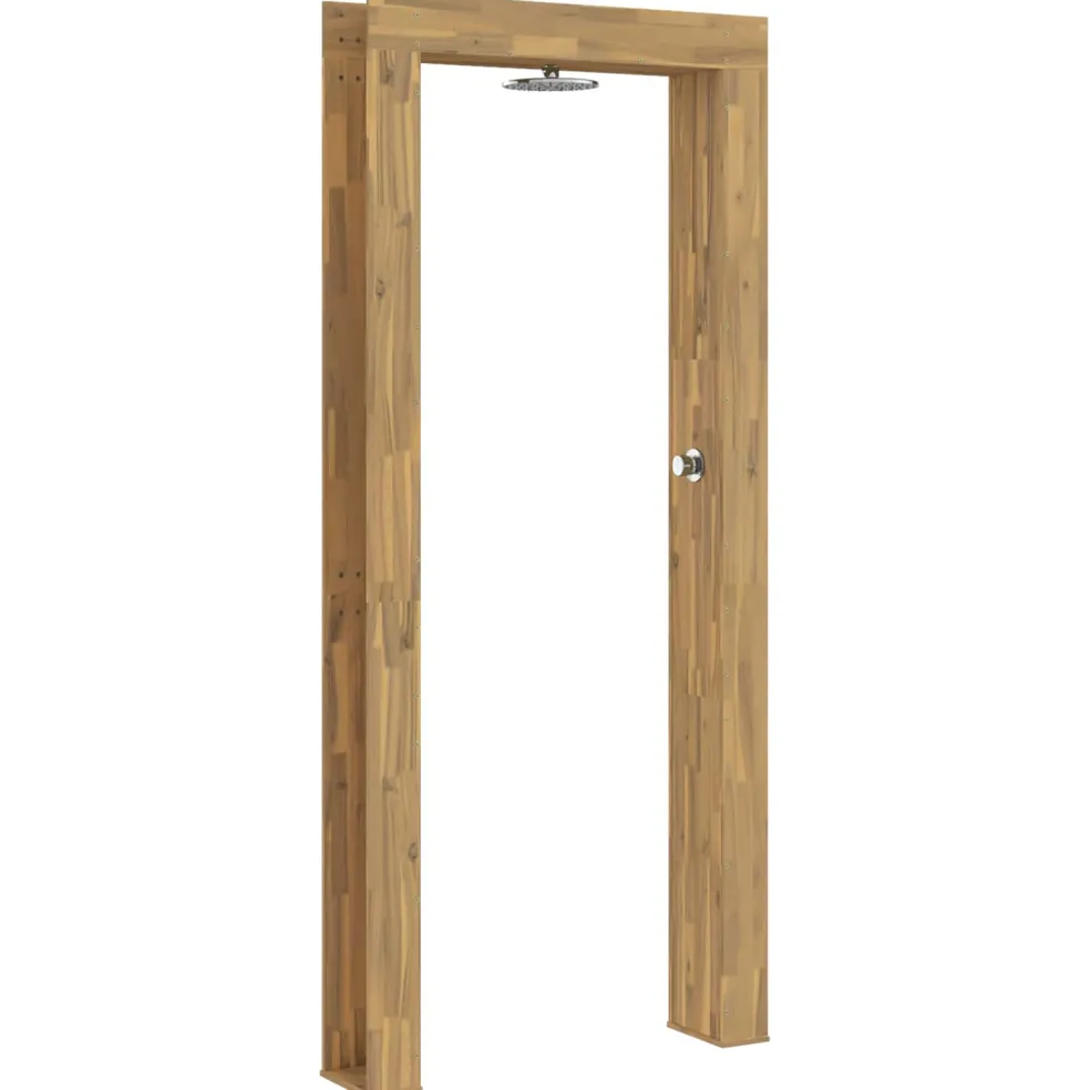 vidaXL Buitendouche 226 cm Massief acaciahout en roestvrij staal Wit