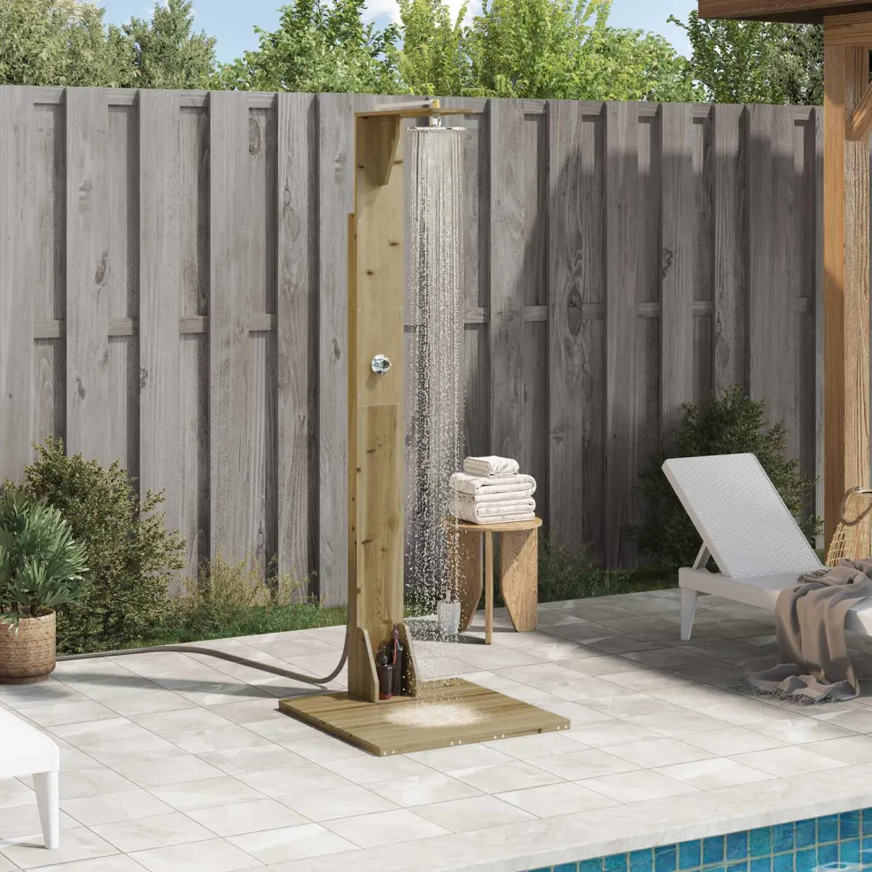 vidaXL Buitendouche 214,5 cm Naturel