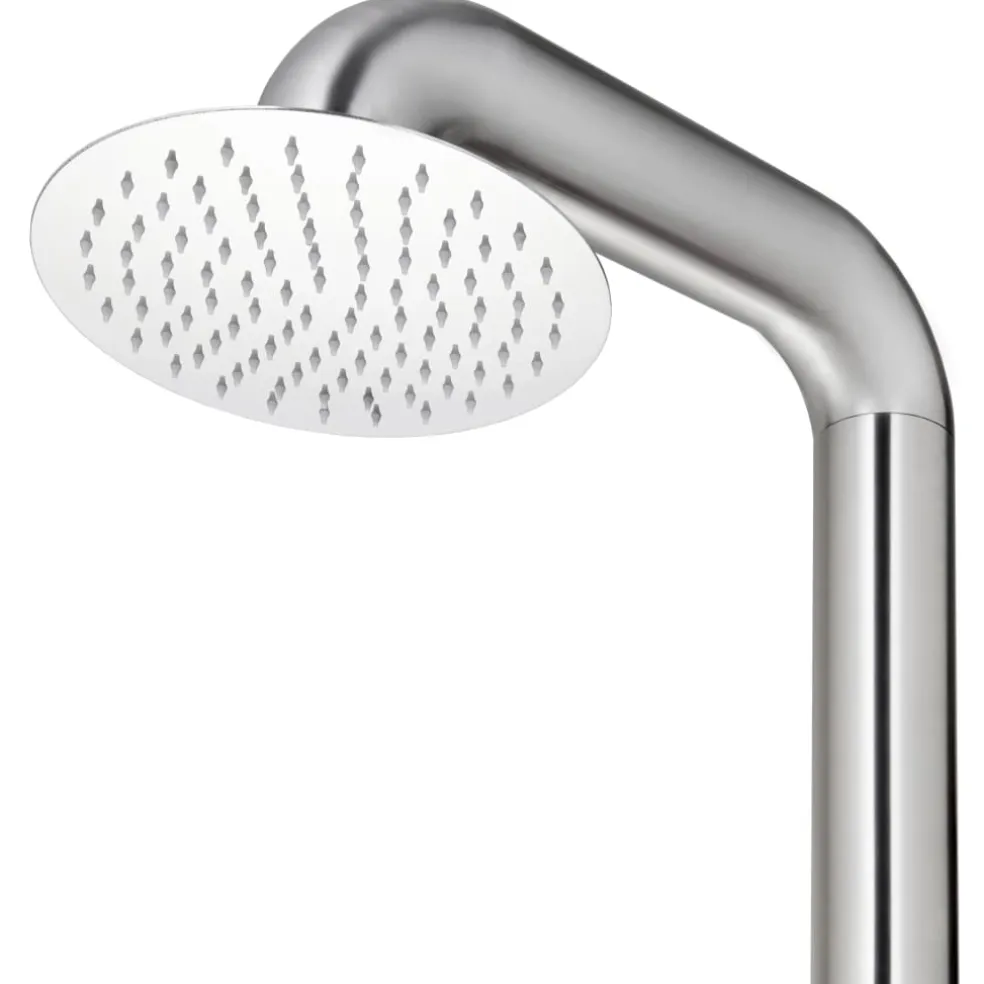 vidaXL Buitendouche met grijze basis 230 cm roestvrij staal