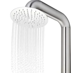 vidaXL Buitendouche met grijze basis 230 cm roestvrij staal
