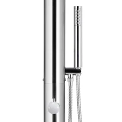 vidaXL Buitendouche met grijze basis 230 cm roestvrij staal