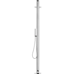 vidaXL Buitendouche met grijze basis 230 cm roestvrij staal