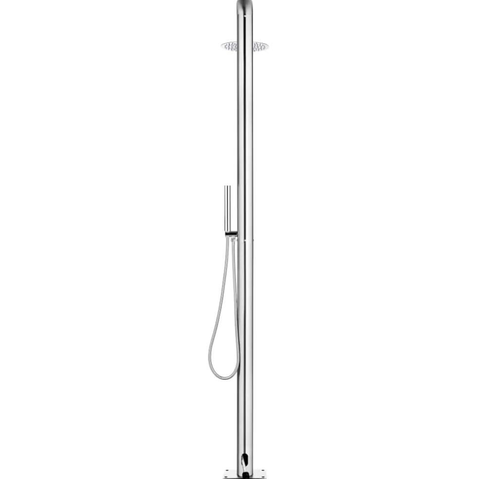 vidaXL Buitendouche met grijze basis 230 cm roestvrij staal