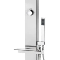 vidaXL Buitendouche met grijze basis 225 cm roestvrij staal