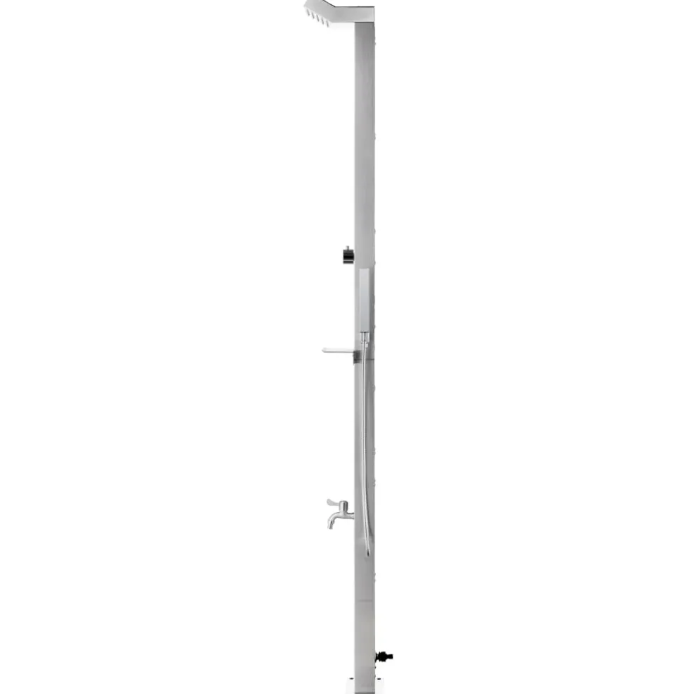 vidaXL Buitendouche met grijze basis 225 cm roestvrij staal
