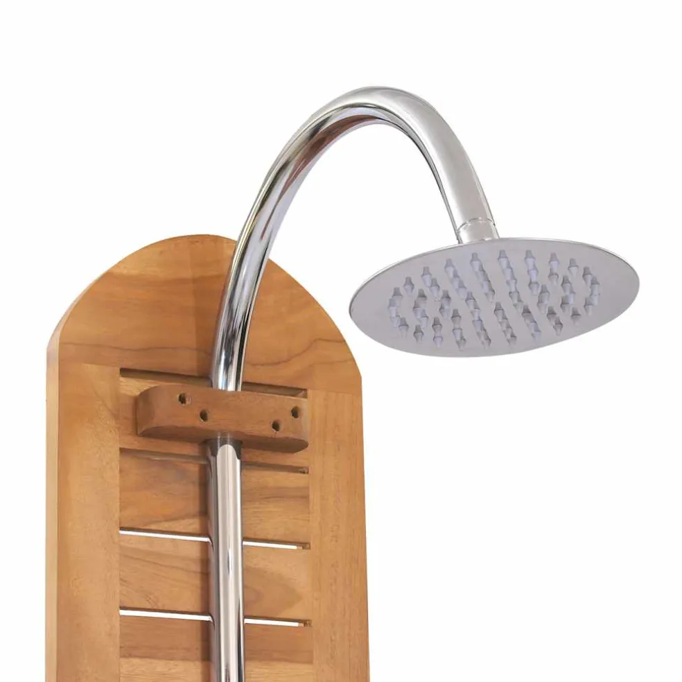 vidaXL Buitendouche 70x75x204 cm massief teakhout