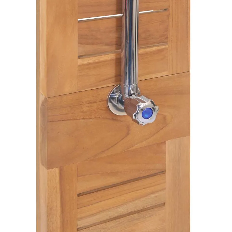 vidaXL Buitendouche 70x75x204 cm massief teakhout