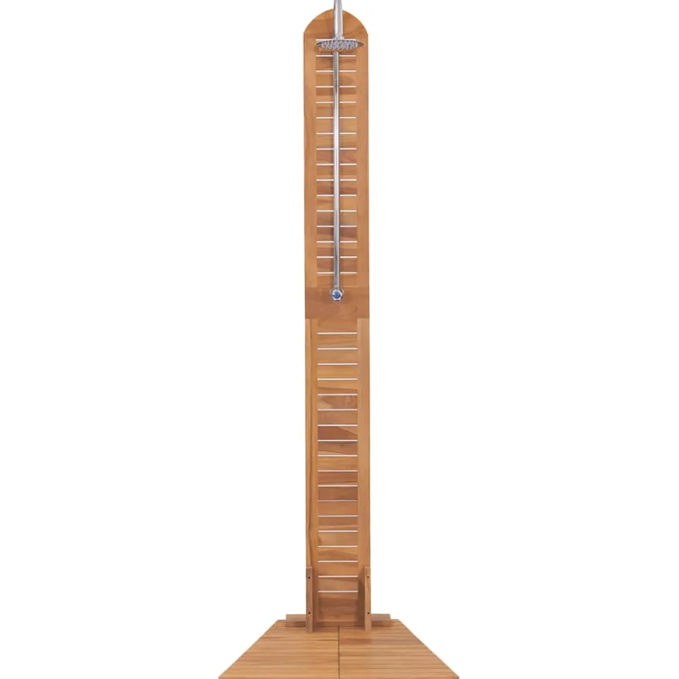 vidaXL Buitendouche 70x75x204 cm massief teakhout