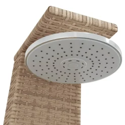vidaXL Buitendouche 55x60x224 cm poly rattan en acaciahout beige