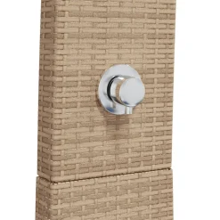 vidaXL Buitendouche 55x60x224 cm poly rattan en acaciahout beige