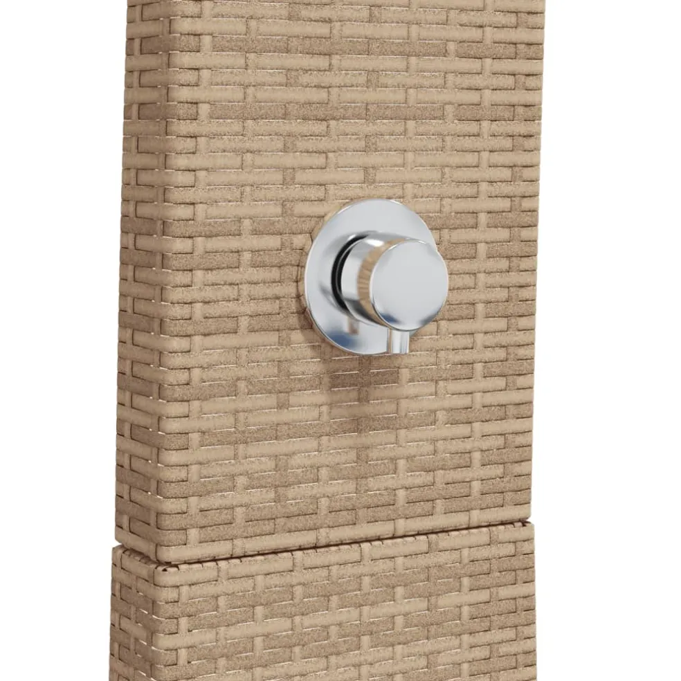 vidaXL Buitendouche 55x60x224 cm poly rattan en acaciahout beige