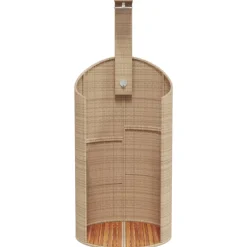 vidaXL Buitendouche 100x100x241,5 cm poly rattan en acaciahout beige