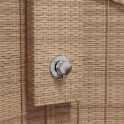 vidaXL Buitendouche 100x100x241,5 cm poly rattan en acaciahout beige