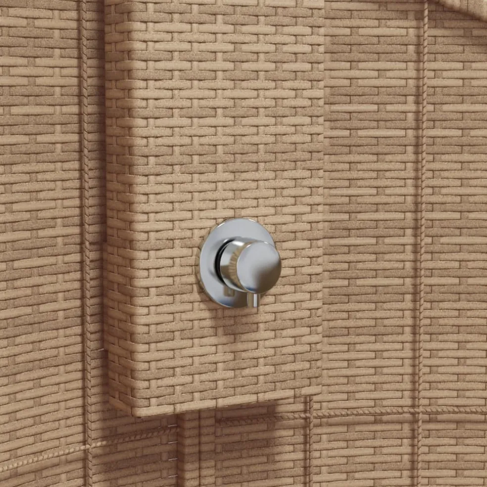 vidaXL Buitendouche 100x100x241,5 cm poly rattan en acaciahout beige