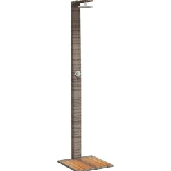 vidaXL Buitendouche 50x55x224 cm poly rattan en acaciahout grijs