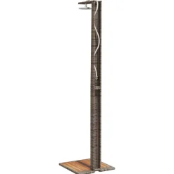 vidaXL Buitendouche 50x55x224 cm poly rattan en acaciahout grijs