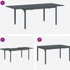 vidaXL Buiten Eettafel Opvouwbaar Antraciet 210 x 90 x 73 cm Staal
