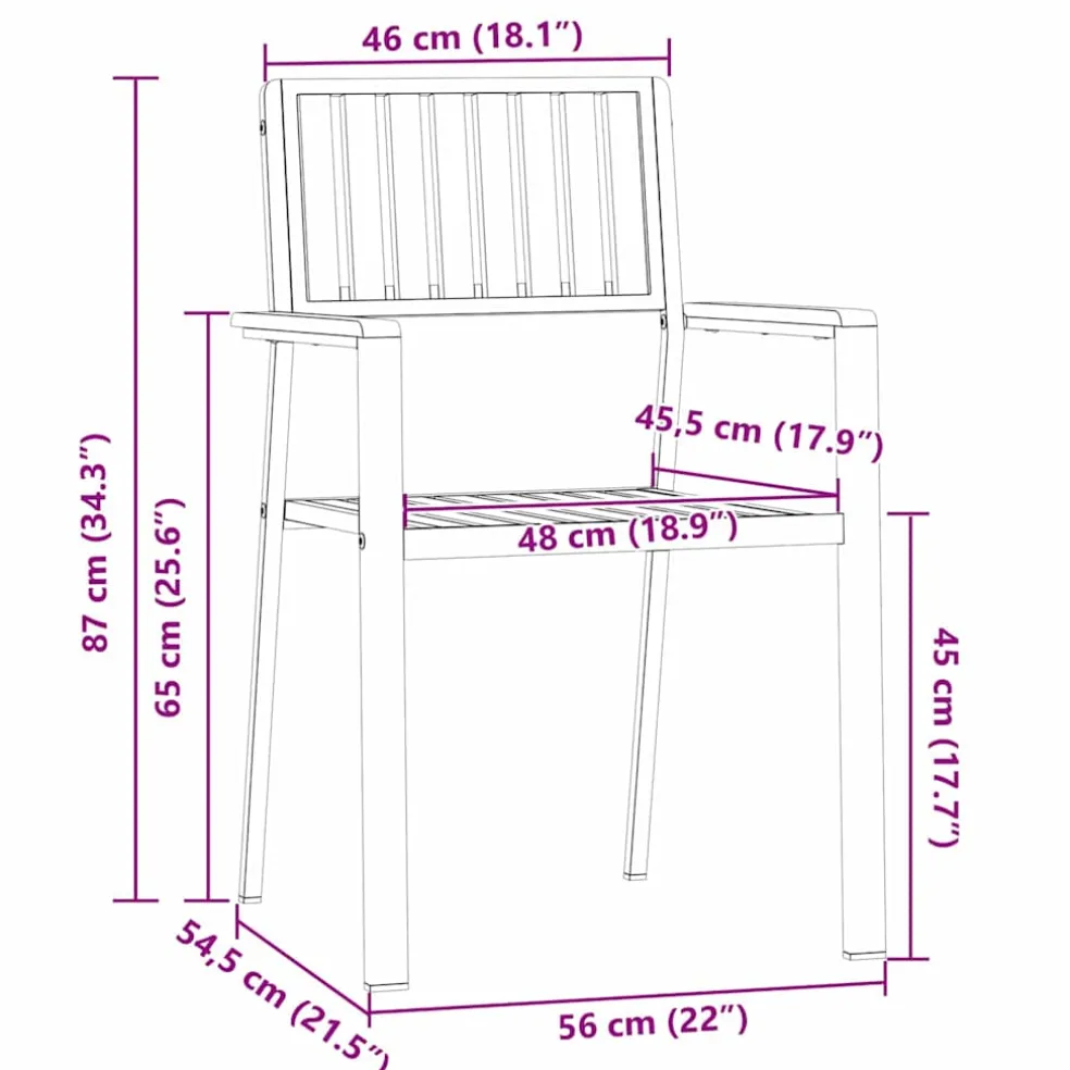 vidaXL Buiten eettafelset 7 st 180 x 90 x 75 cm