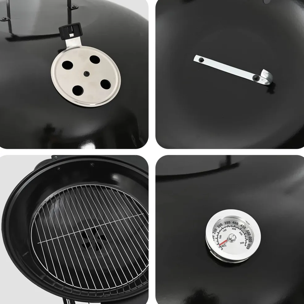 vidaXL Buiten Grill 91 x 71 x 107 cm Metaal Zwart