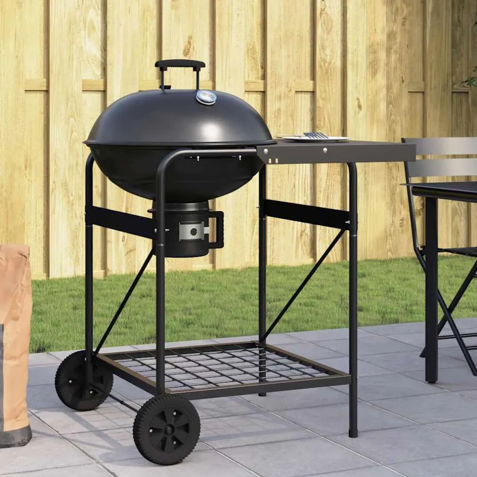 vidaXL Buiten Grill 91 x 71 x 107 cm Metaal Zwart